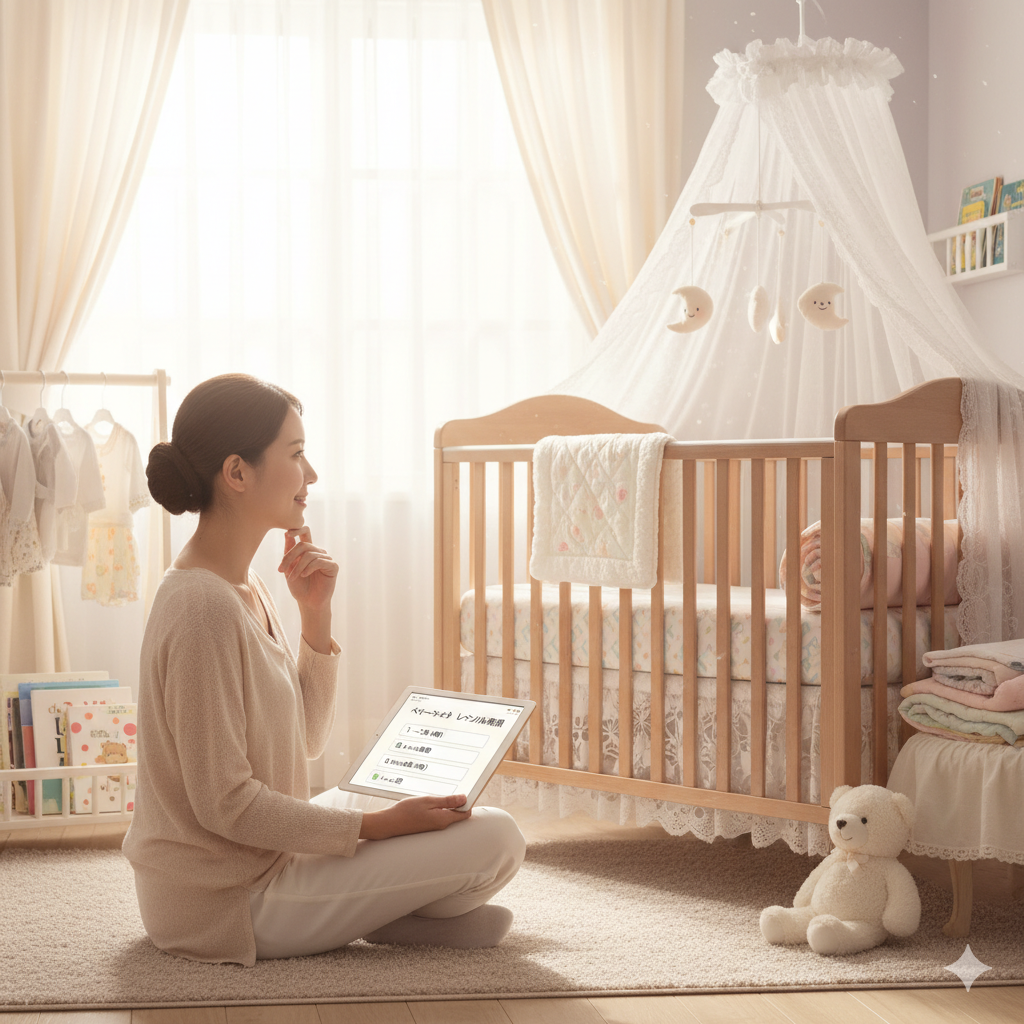 ベビーベッドのレンタル期間を考えるママ